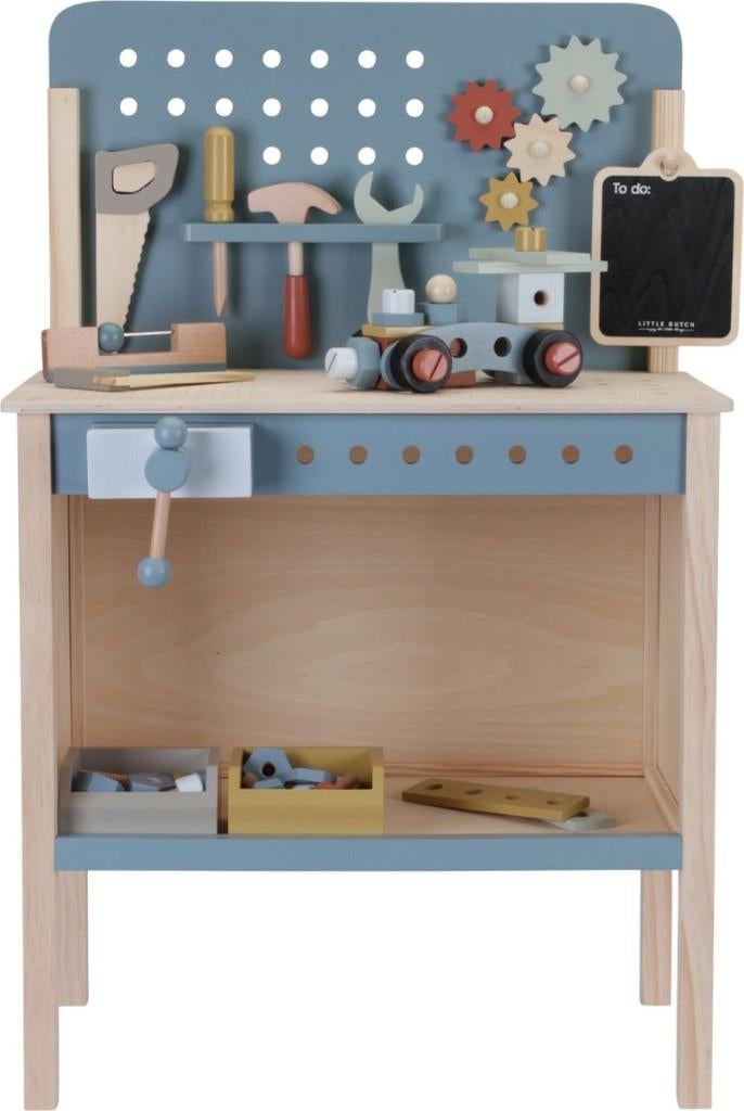 Houten Werkbank met bosch gereedschap, Kinderen en Baby's, Speelgoed | Houten speelgoed, Ophalen of Verzenden, Gebruikt, Meubelstuk of Keukentje