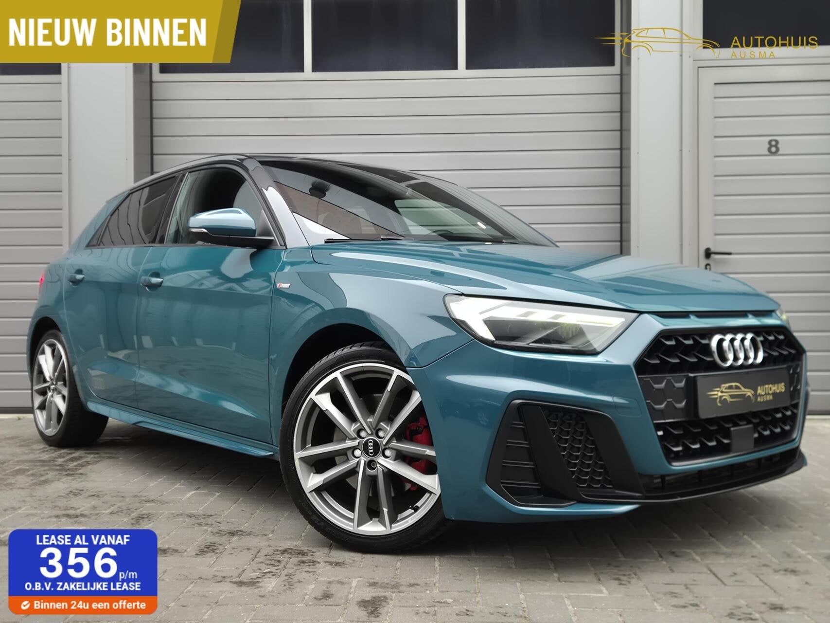 Audi A1 Sportback 40 TFSI 200PK S-Line/ACC/Lane/Matrix/Virtu, Auto's, Zwart, 4 cilinders, Leder, Bedrijf