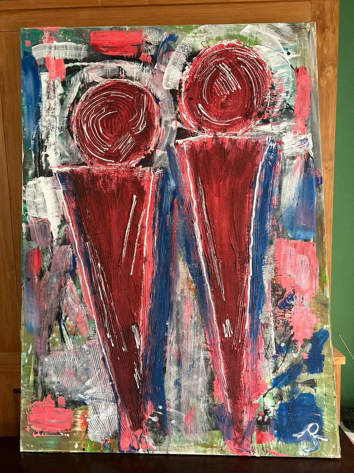 Abstract Schilderij op Doek - 100 cm X 140 cm, Ophalen