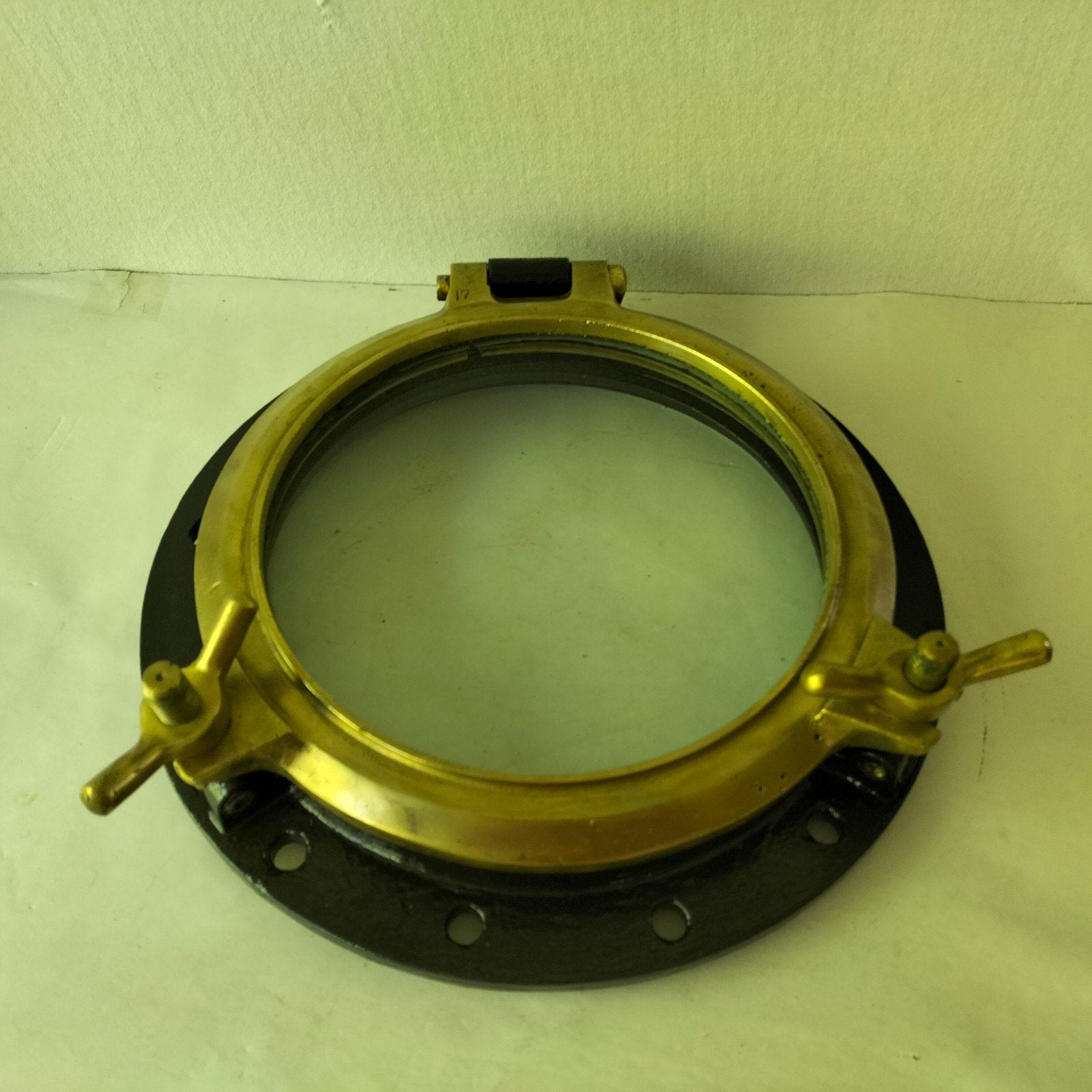 Koperen patrijspoort, inbouwmaat 30cm, Ophalen of Verzenden, Gebruikt, Zeilboot of Motorboot