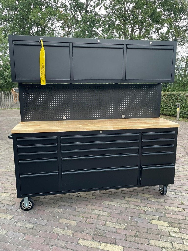 Nieuwe. Premium verrijdbare werkplaatskast,Houten Werkblad