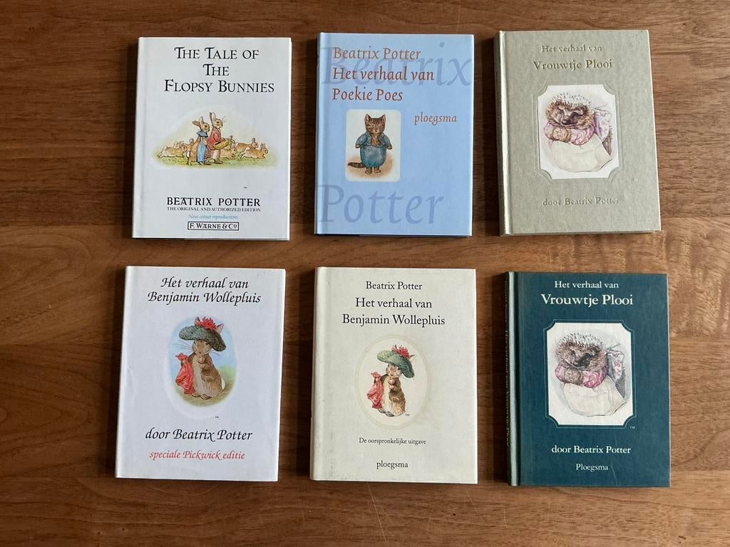 Beatrix Potter boekjes - o.a. Vrouwtje Plooi, Poekie Poes, Ophalen of Verzenden, Zo goed als nieuw