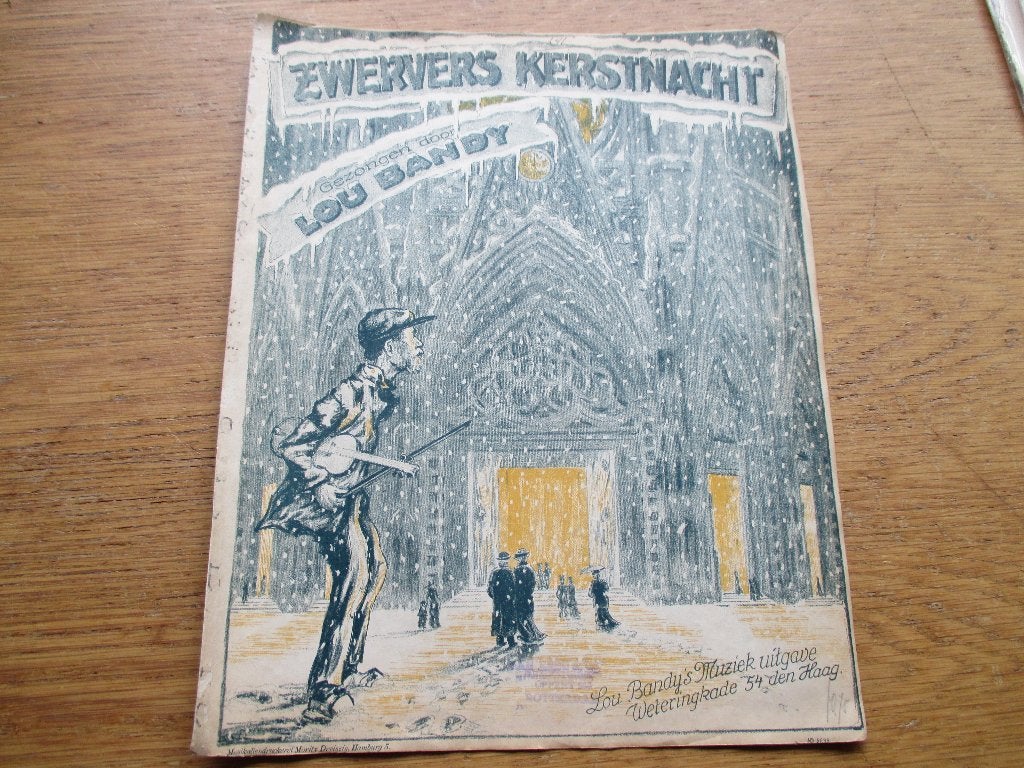 Zwervers Kerstnacht - Lou Bandy -, Piano, Gebruikt, Ophalen of Verzenden, Artiest of Componist