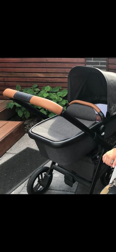 Dubatti kinderwagen antraciet met reiswieg, Gebruikt, Verstelbare duwstang, Combiwagen, Ophalen