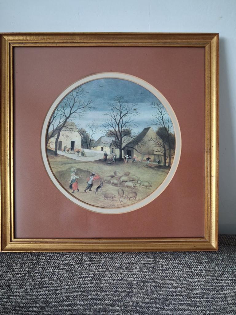 Abel Grimmer reproductie 34/34cm., Ophalen of Verzenden