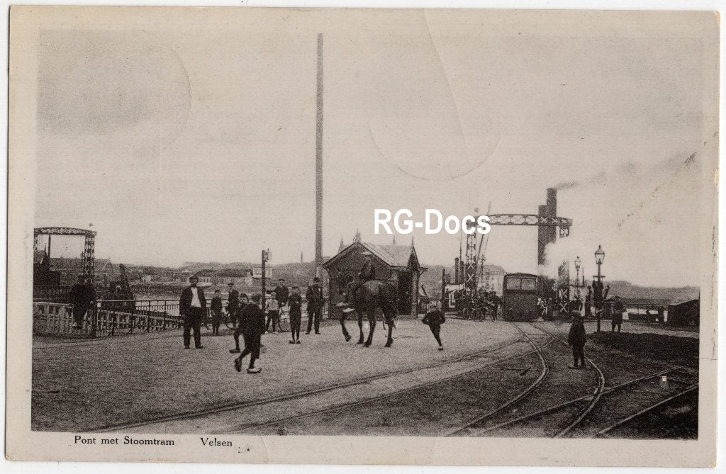 Ansichtkaart - Briefkaart Pont Tram Stoomtram Velsen 1913, Ophalen of Verzenden, Voor 1920, Gelopen, Noord-Holland