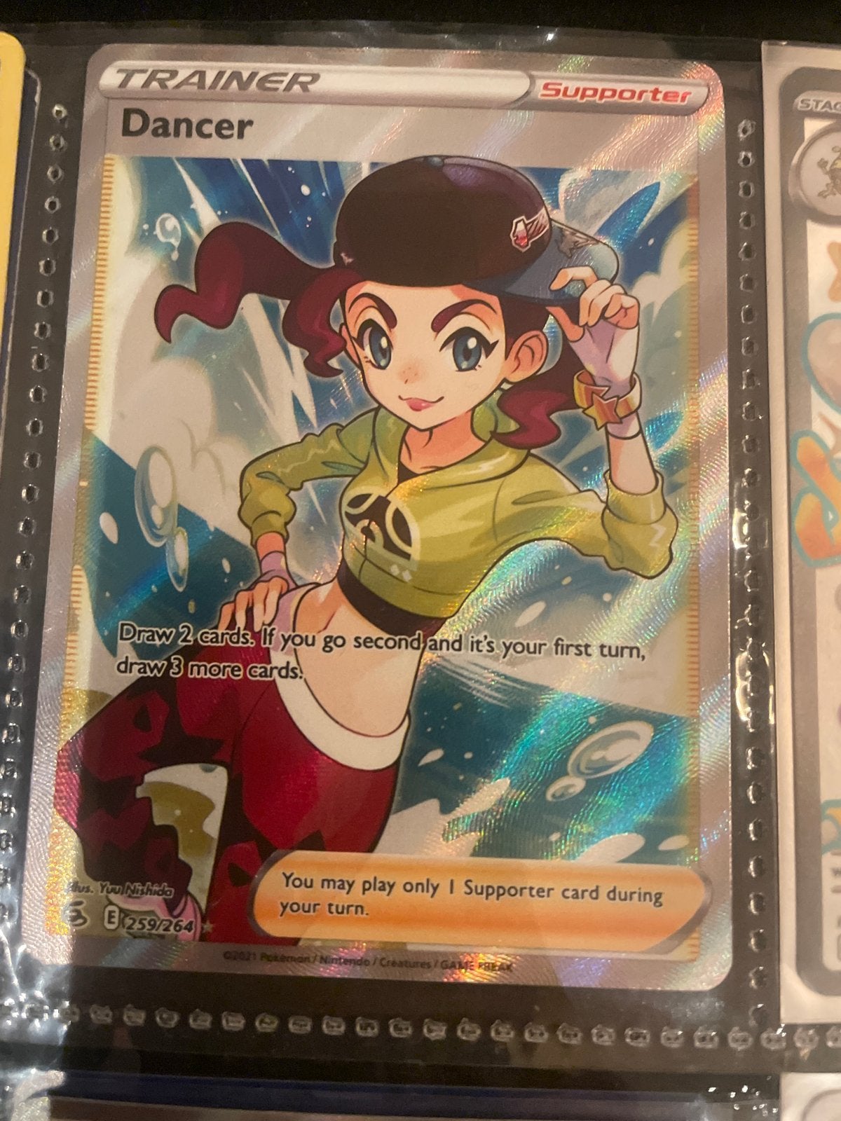 Pokémon TCG Dancer Supporter Full Art Trainer Kaart, Ophalen of Verzenden, Zo goed als nieuw, Losse kaart, Foil
