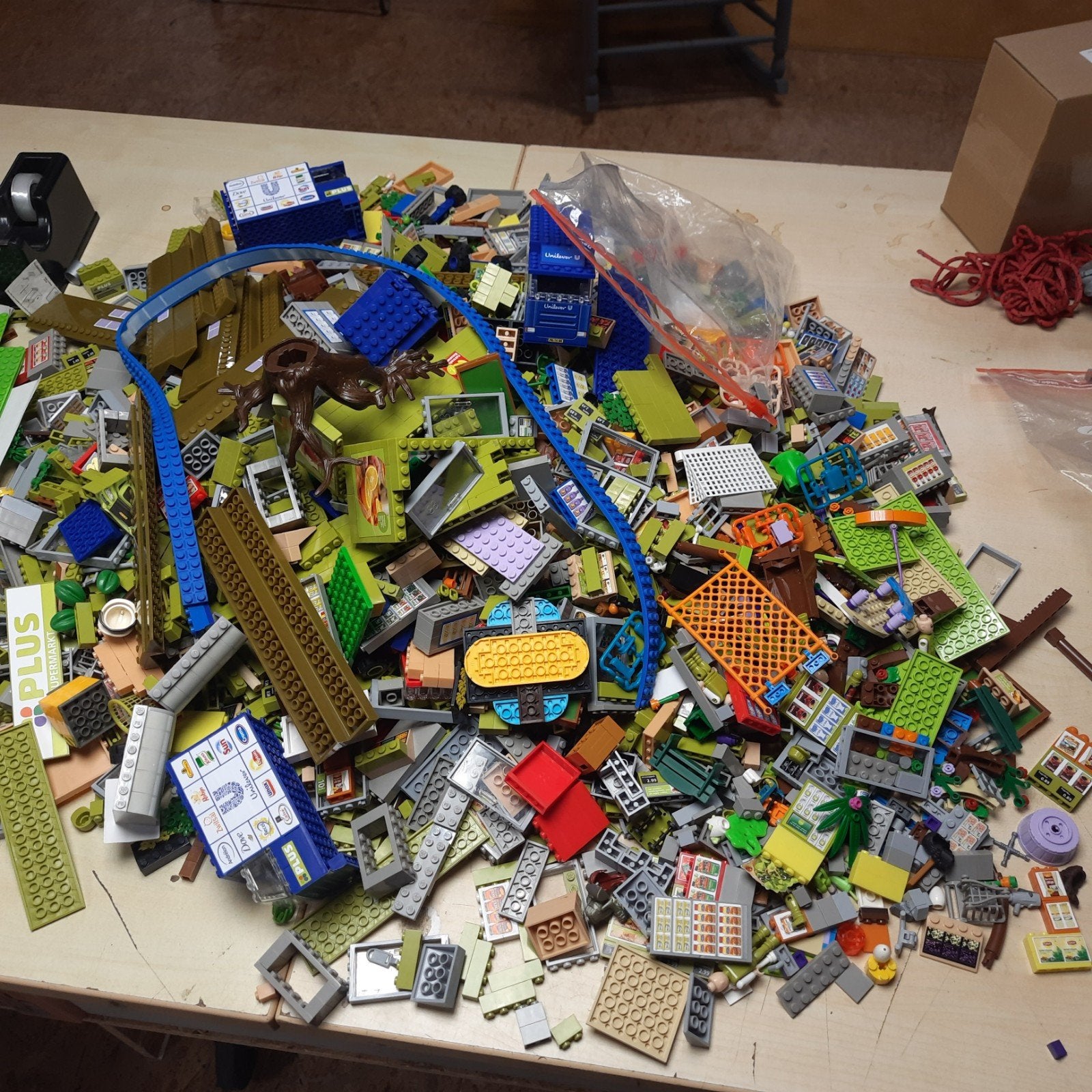Grote partij Plus lego met grondplaten en diverse blokken, Ophalen of Verzenden, Gebruikt, Overige merken