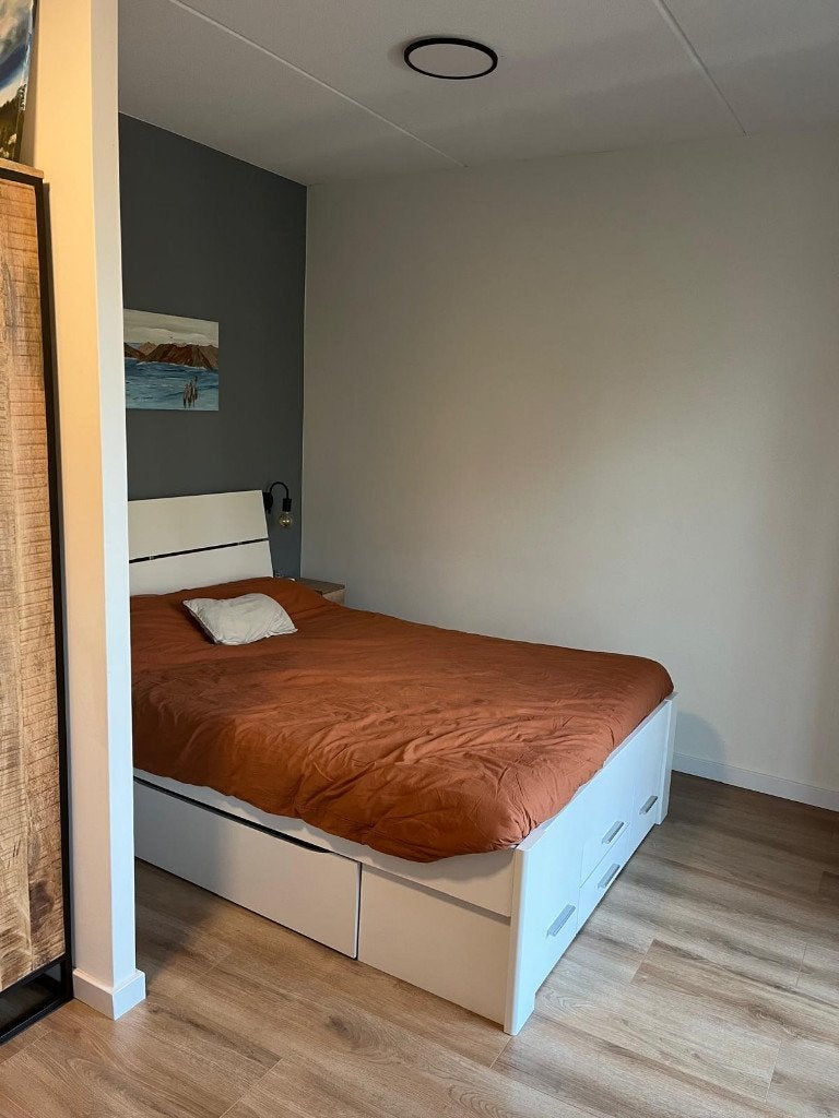 Bed met lades 140cm, Ophalen, Gebruikt, Wit, 140 cm