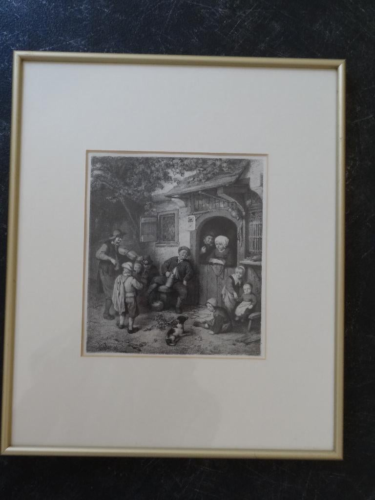 Steendruk Blinde vioolspeler bij huisje, Isaac van Ostade, Verzenden