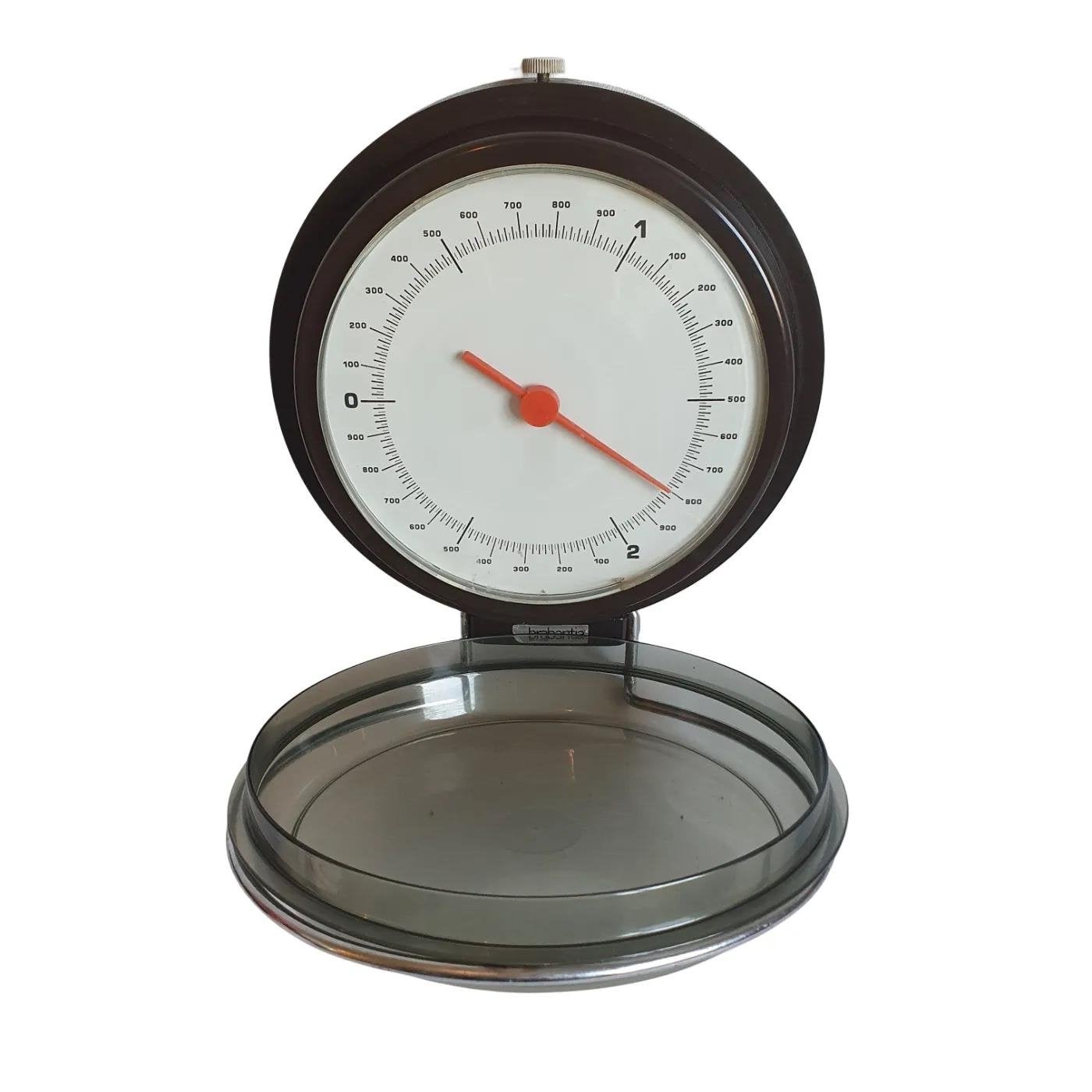 Vintage Brabantia Keukenweegschaal - Bruin/Wit, Ophalen, Gebruikt, Overige typen, Minder dan 50 kg