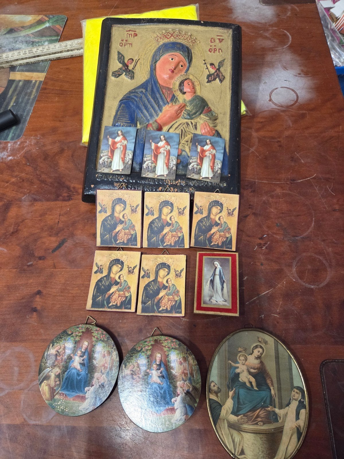 Set van Religieuze Iconen: Madonna, Heilige Maria, Ophalen of Verzenden