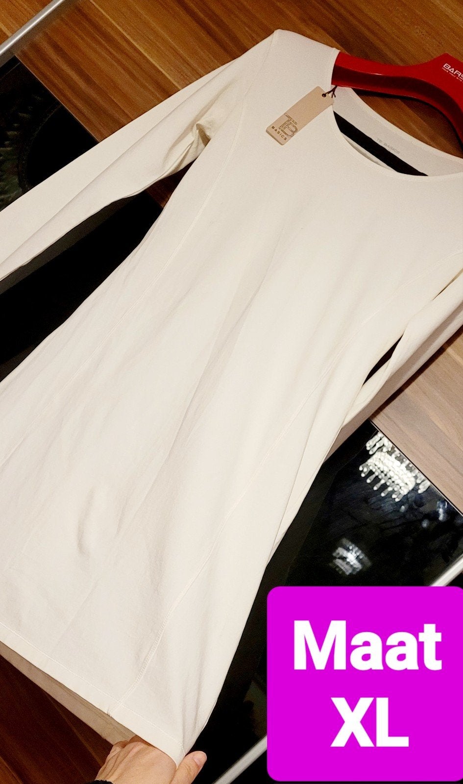 Nieuwe TB Basics Jurk Ecru Maat XL, Beige, Maat 46/48 (XL) of groter, Nieuw, Ophalen of Verzenden