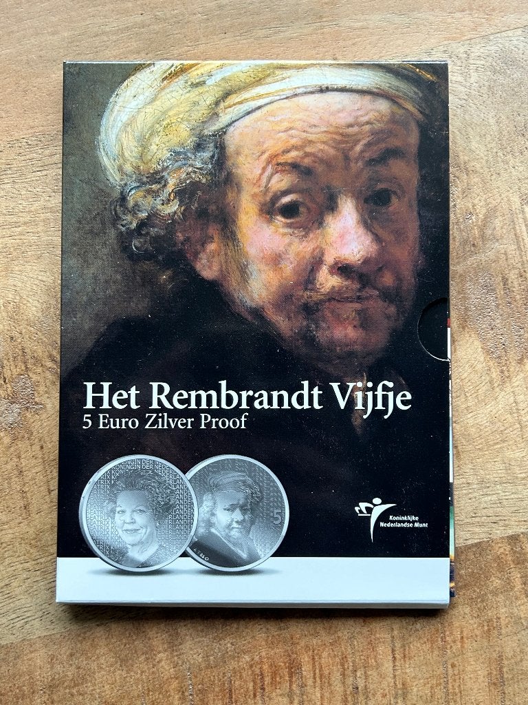 Zilveren 5 euro Het Rembrandt Vijfje, Ophalen of Verzenden, Koningin Beatrix, Euro's