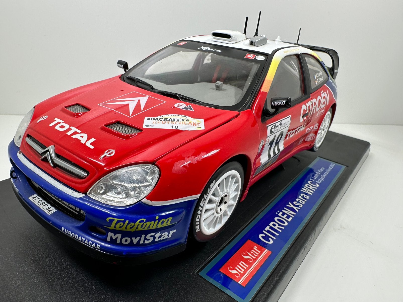 1:18 CITROËN XSARA WRC LOEB #18 RALLY DUITSLAND '03 SUNSTAR, Ophalen of Verzenden, Zo goed als nieuw, Auto, Sun Star