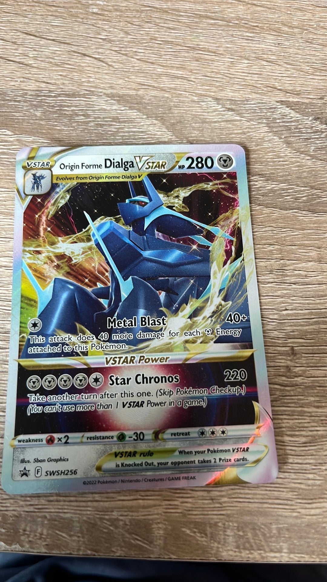 Origin Forme Dialga VSTAR Pokémon Kaart SWSH256, Ophalen of Verzenden, Zo goed als nieuw, Losse kaart