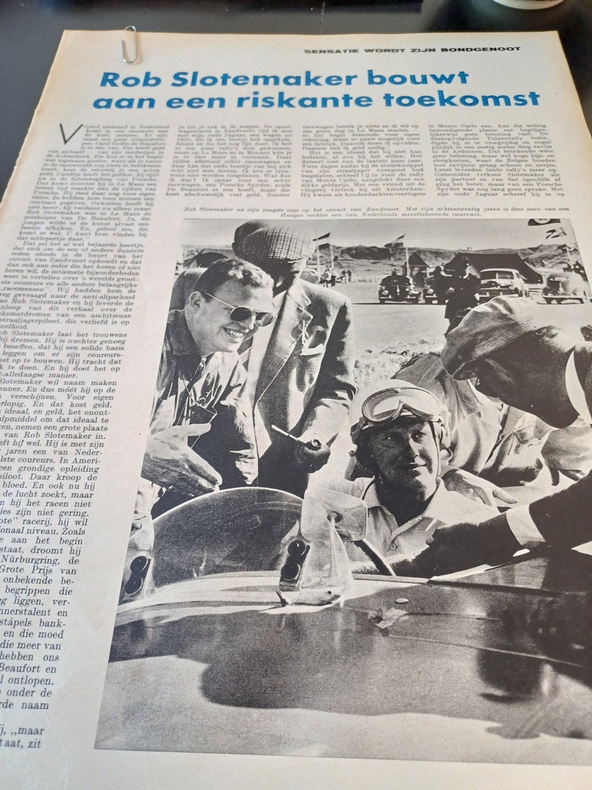 artikel Rob Slotemaker 1958, Ophalen of Verzenden, 1940 tot 1960, Knipsel(s)
