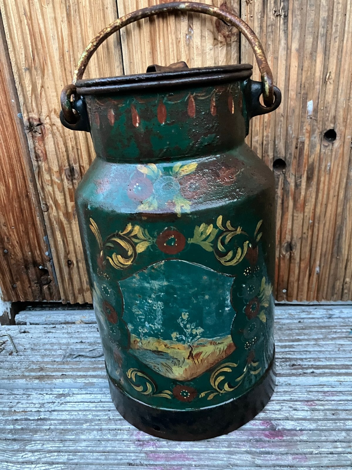 Antieke melkbus met Hindeloopense kunst, Antiek en Kunst, Ophalen of Verzenden