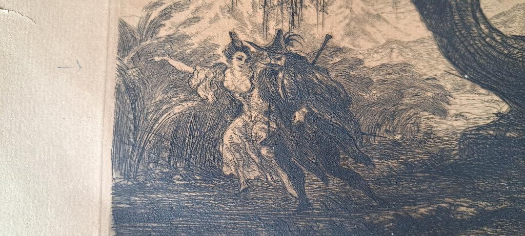 Originele ets van W. Wolfgang Breuer uit 1920, Antiek en Kunst, Ophalen of Verzenden, Ets