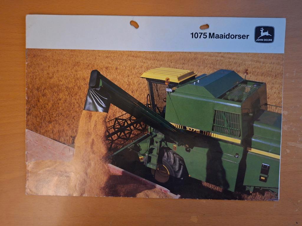 Folder John Deere 1075 Maaidorser, Boeken, Ophalen of Verzenden, Gelezen, Tractor en Landbouw