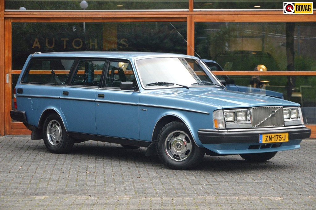 Volvo 240 2.3 GL | Automaat | Volledige Historie | Airco | 2, Auto's, Volvo, Automaat, Gebruikt, 4 cilinders, Blauw
