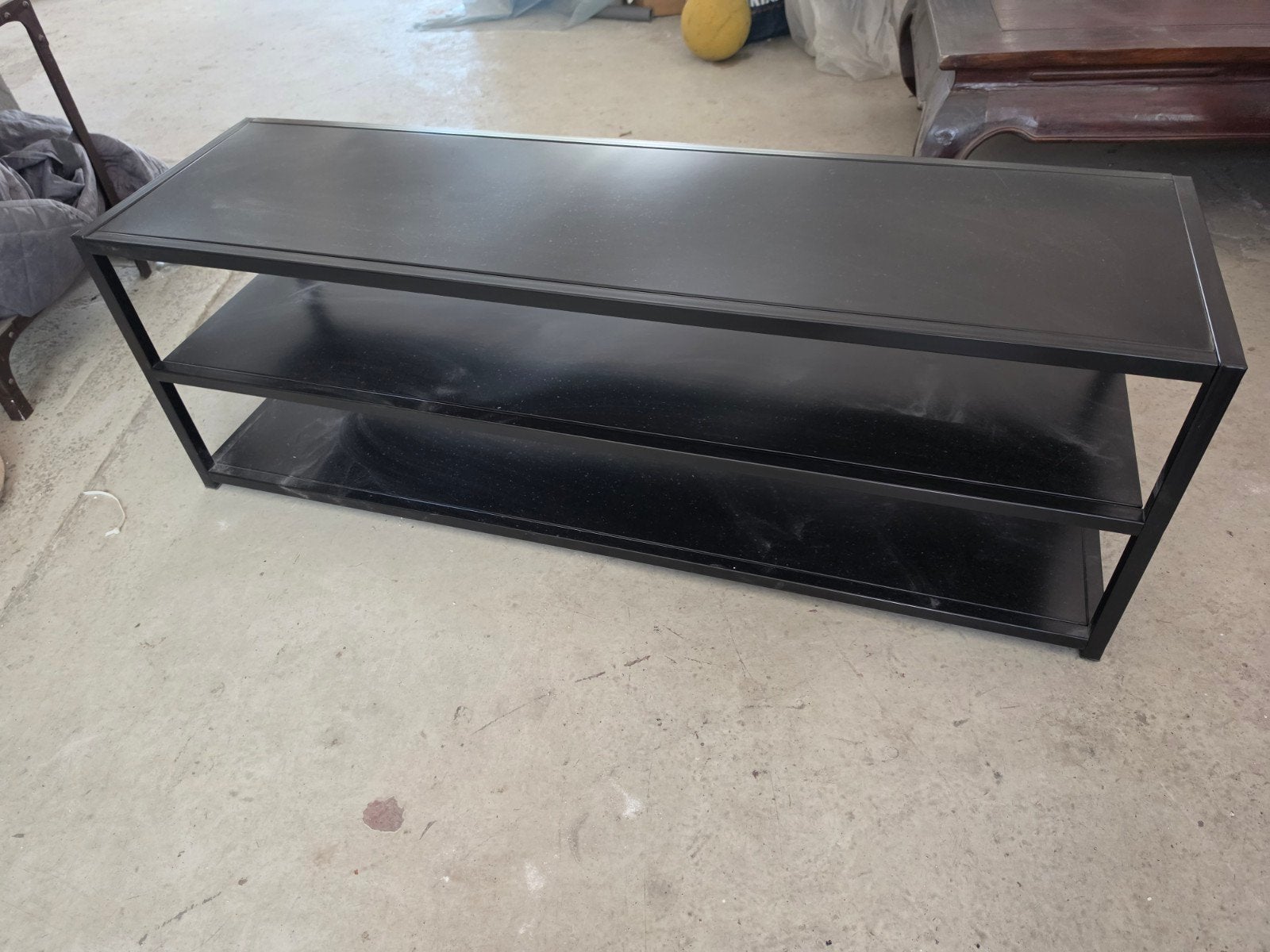 Zwart metalen TV-meubel / sidetable industrieel 120 cm, Ophalen, Zo goed als nieuw