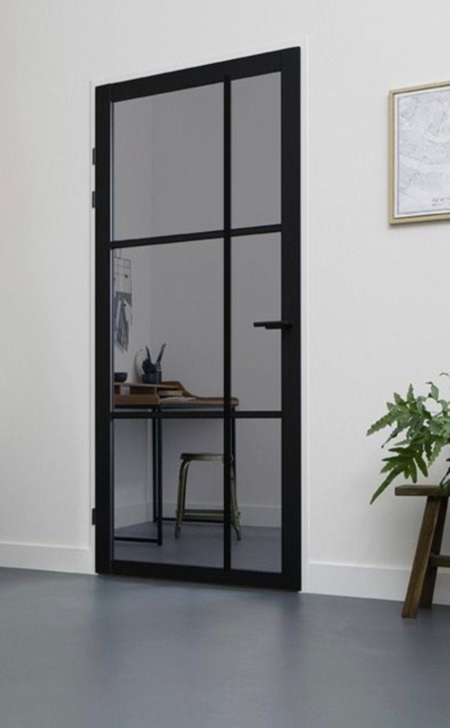 93x231,5cm opdek R staallook zwart rookglas Svedex NDB906, Ophalen, 80 tot 100 cm, Binnendeur, Nieuw