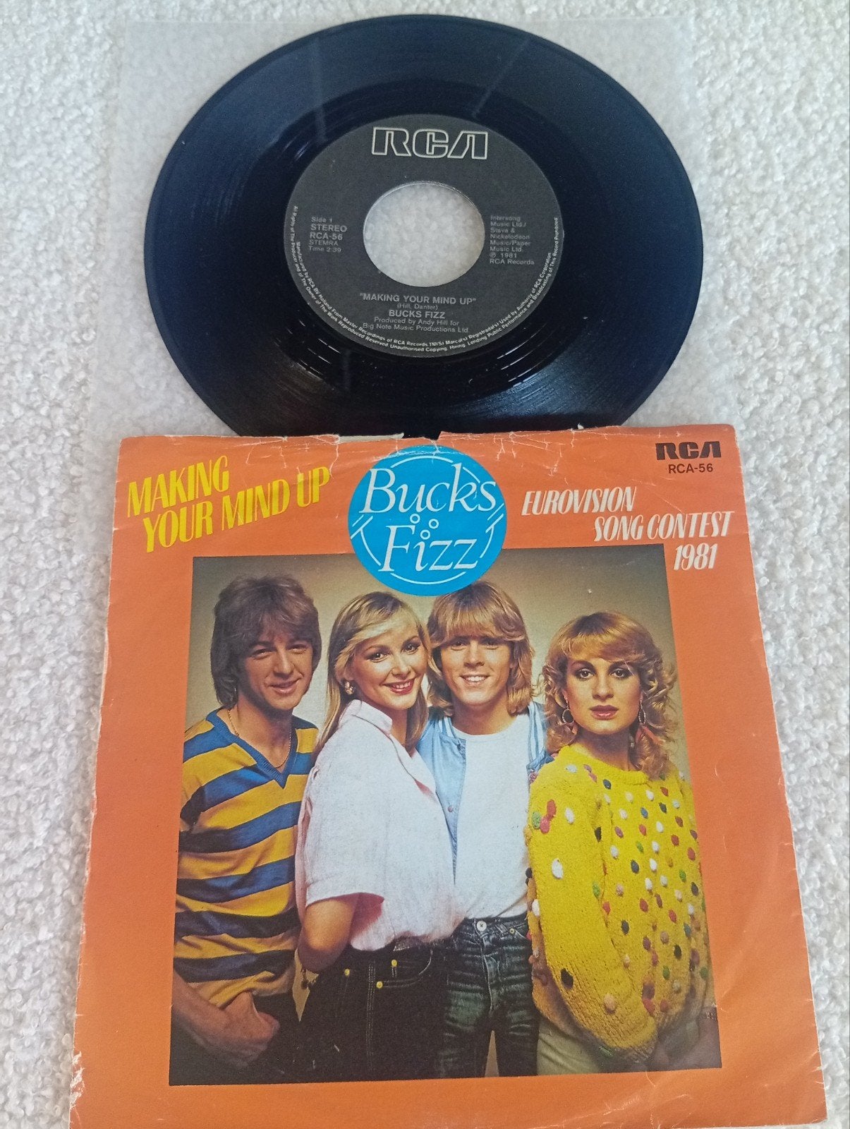 Bucks Fizz - Making Your Mind Up (Eurovision 1981), Cd's en Dvd's, Vinyl Singles, Gebruikt, 7 inch, Ophalen of Verzenden, Pop