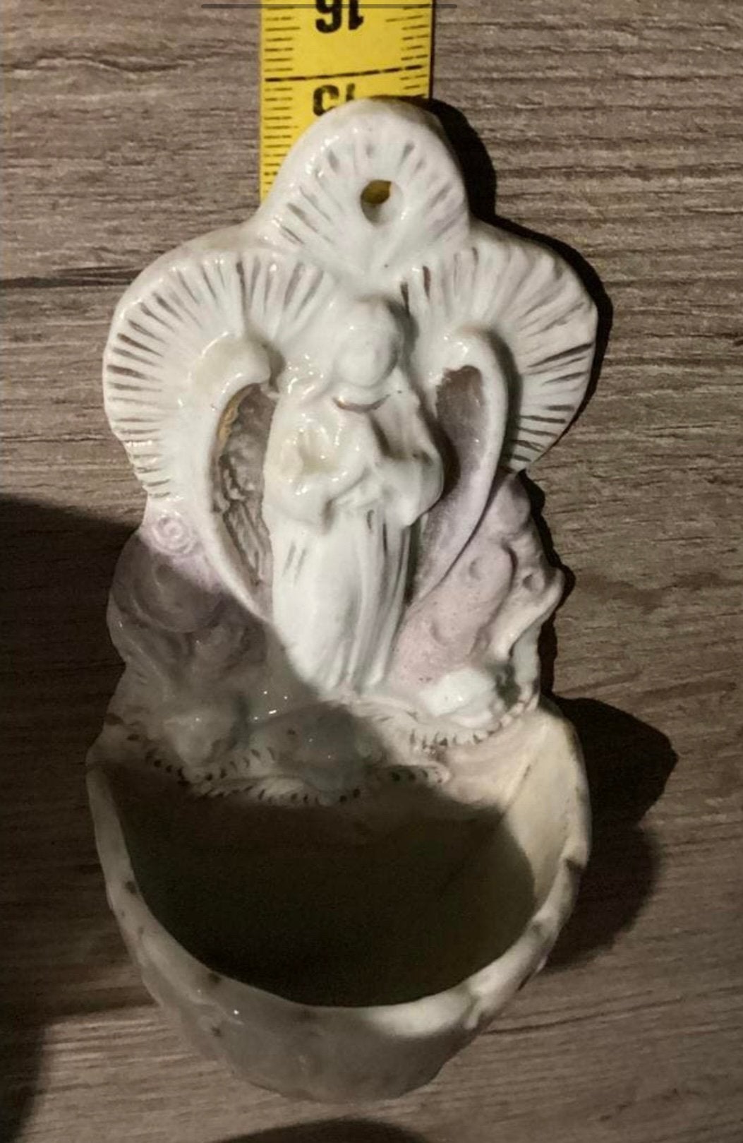 WIJWATERBAKJE ,ANTIEK VAN PORSELEIN,PRACHTIGE ENGEL !!!, Antiek en Kunst, Ophalen of Verzenden