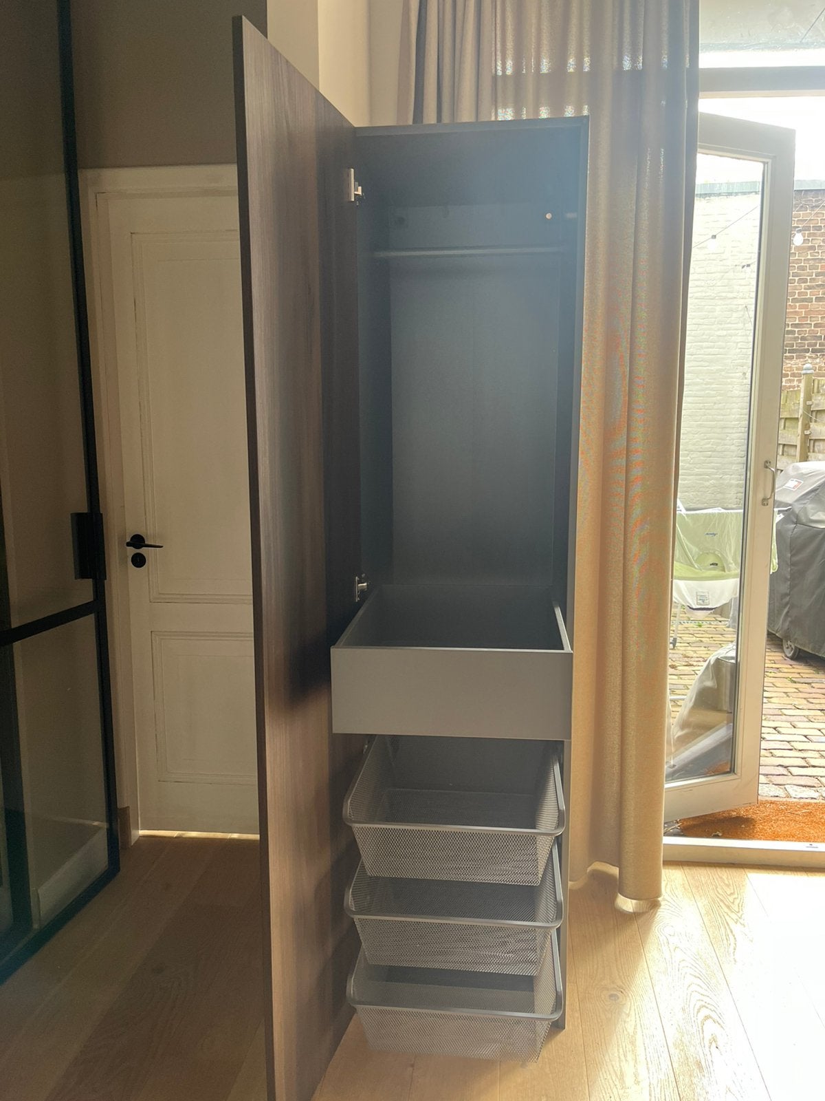 Donker eikenhout PAX kast, Huis en Inrichting, Kasten | Kledingkasten, Ophalen, Zo goed als nieuw