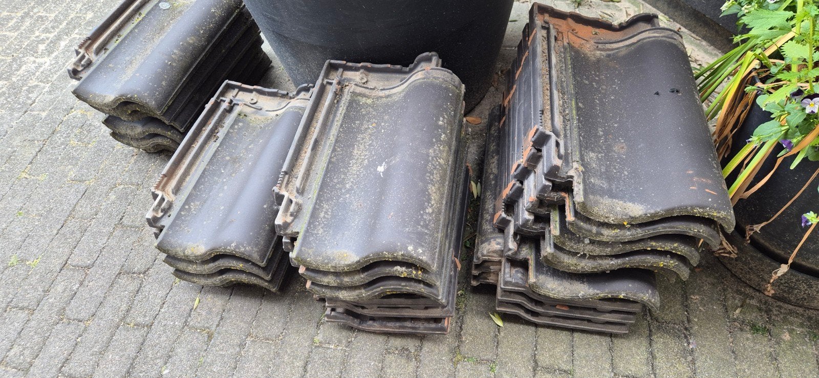 46 stuks Nelskamp OVH H-15 dakpannen, Gebruikt, Steen of Klei, Ophalen of Verzenden, Minder dan 5 m²