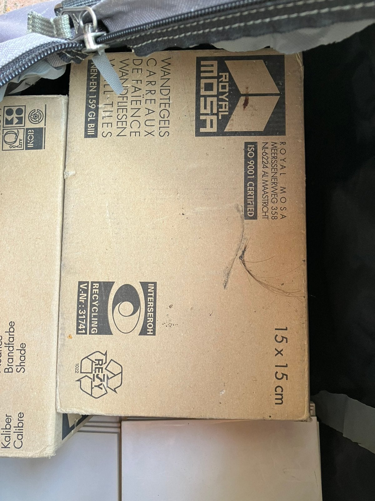 Wit mosa tegels 2 pakken 2,5 m2 + losse tegels 15x15  nieuw, Ophalen, Gebruikt, Minder dan 20 cm, 20 tot 40 cm