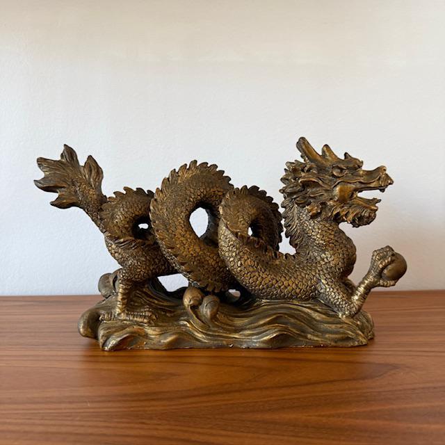Chinese draak, Chinees, resin, vintage, netjes, Ophalen of Verzenden