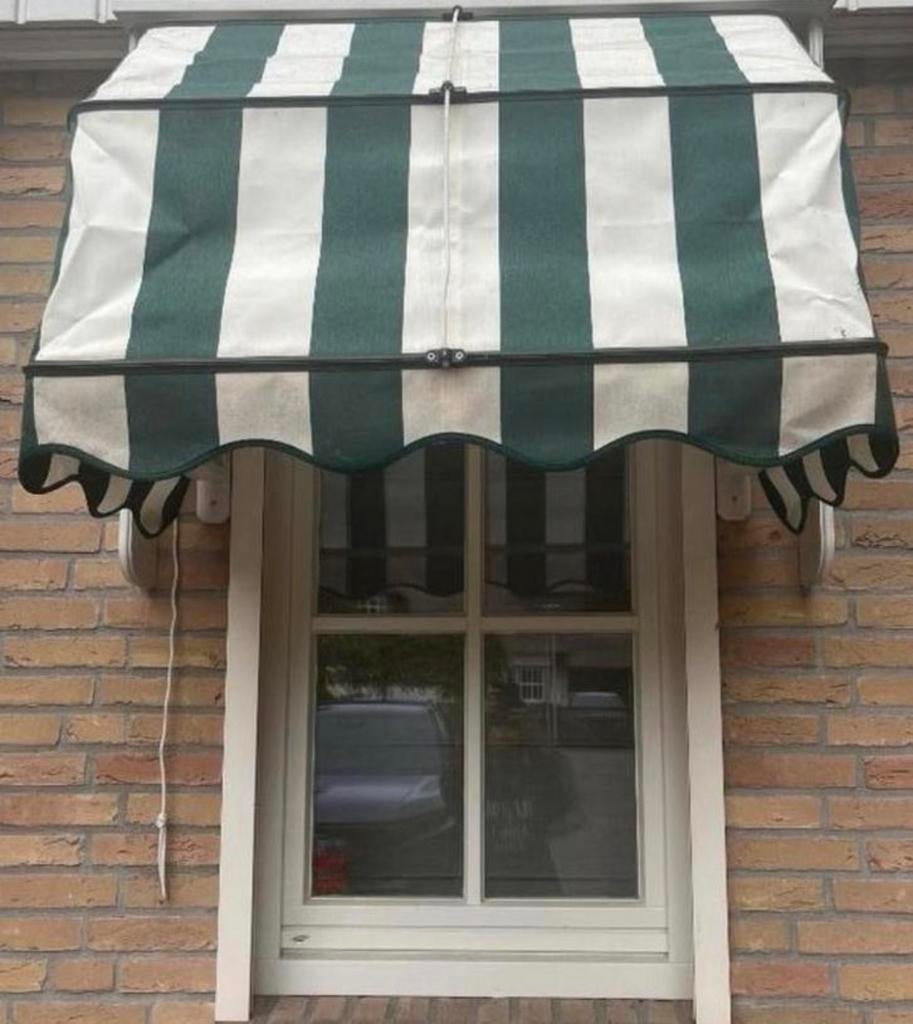 3 Markiezen - Groen/Wit gestreept, Tuin en Terras, Zonneschermen, Ophalen, Gebruikt, Minder dan 250 cm, Markies