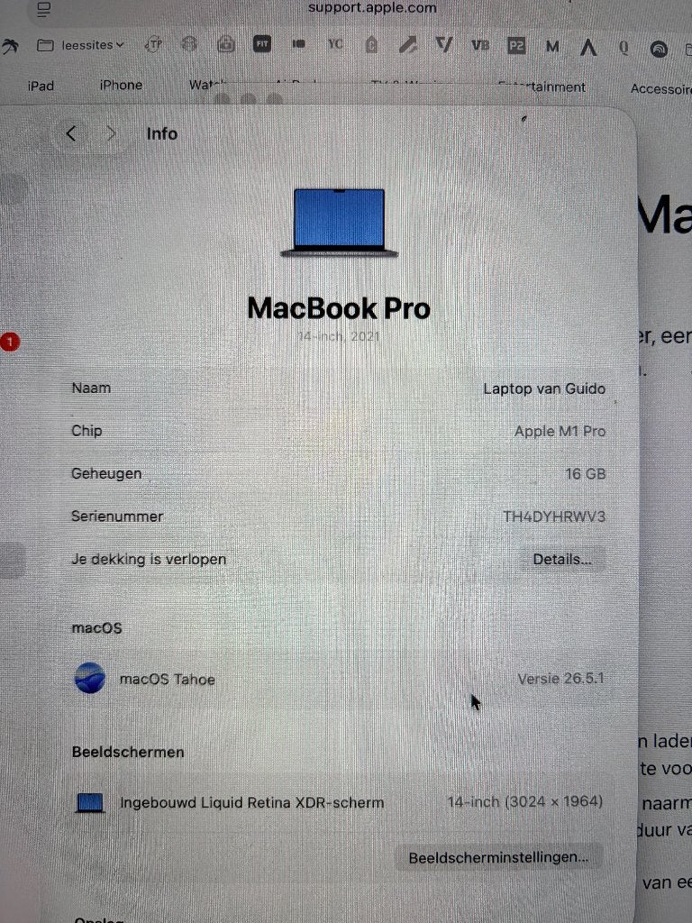 Foto 10 van MacBook Pro 14 inch M1 Pro 16GB RAM 512GB SSD