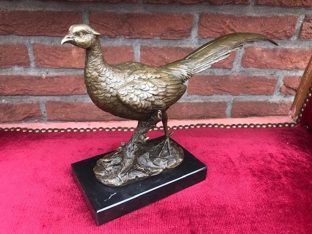 levensechte fazant, brons en marmer, Ophalen of Verzenden, Brons