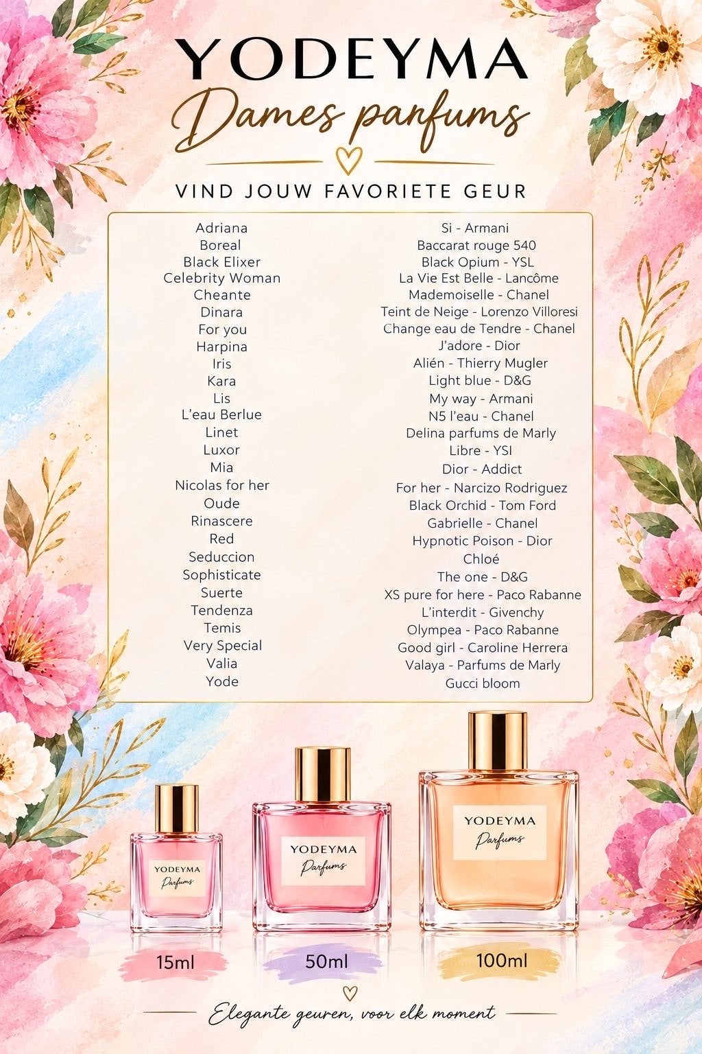 Yodeyma Dames Parfums - Diverse Geuren en Maten, Ophalen, Nieuw