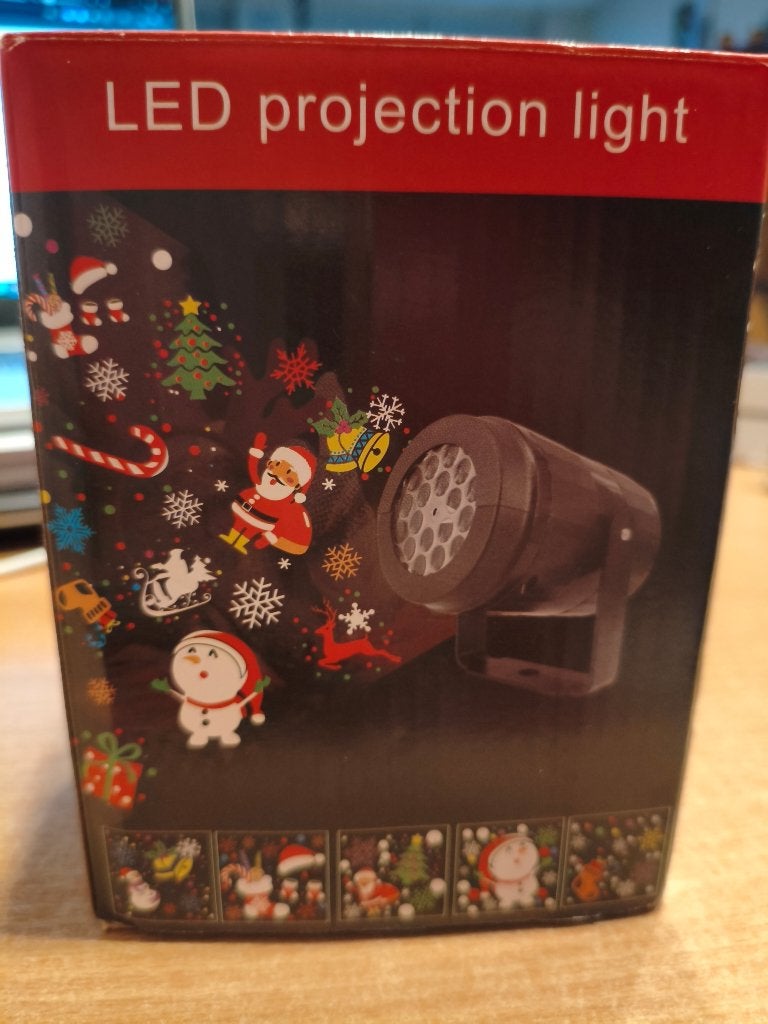 Kerstprojectorlamp met 16 patronen en bewegende figuren, Kunststof, Meerkleurig, Nieuw, Ophalen of Verzenden