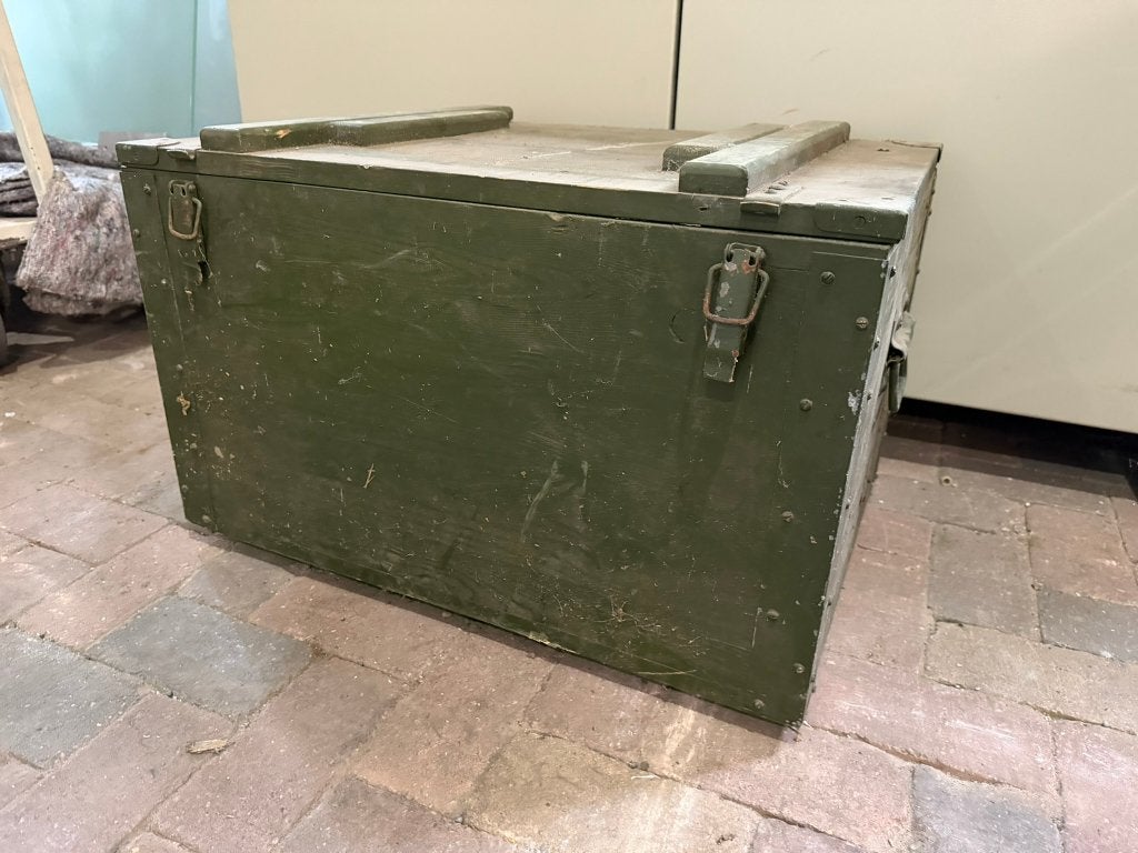 30+ leger groene houten stapelbare legerkist / transportkist, Ophalen, Landmacht, Nederland, Kist of Geocache
