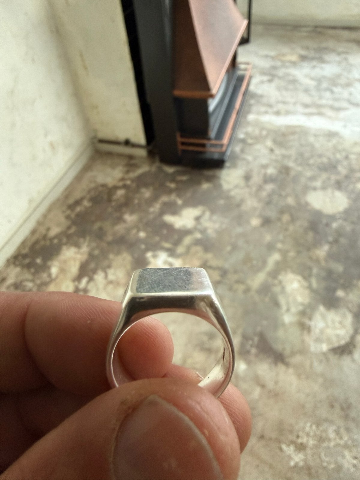 Zilveren zegelring 925, Sieraden, Tassen en Uiterlijk, Ringen, Gebruikt, 19 tot 20, Ophalen of Verzenden, Dame of Heer