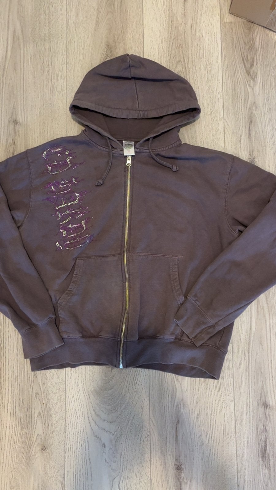 Vintage Ed Hardy zip up (2005), Verzenden, Gedragen, Maat 38/40 (M), Paars