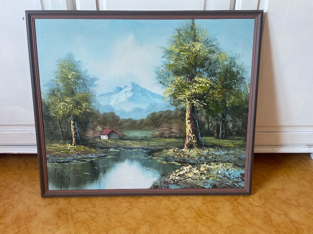 Olieverf schilderij, Ophalen, Overige ondergronden, Landschap, Olieverf