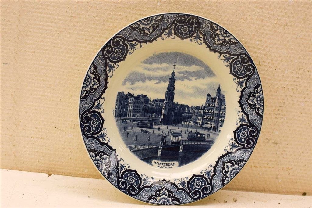 Societe CeramiQue porseleinen wandbord met print van Amsterd