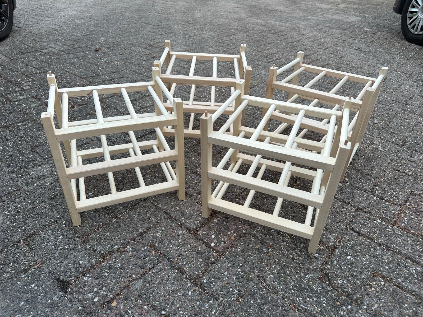 4x IKEA HÜTTEN Wijnrek - Massief Hout, Ophalen, Gebruikt, 25 flessen of meer, 5 – 50