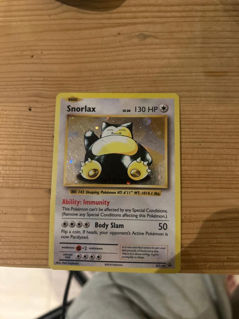 Pokémon Kaart Snorlax XY179 Holo Promo, Verzenden, Zo goed als nieuw, Losse kaart, Foil