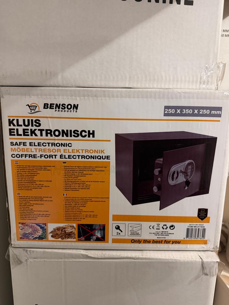 Nieuw Benson Elektronische Kluis - 250x350x250 mm, Ophalen of Verzenden, Nieuw, Brandkast