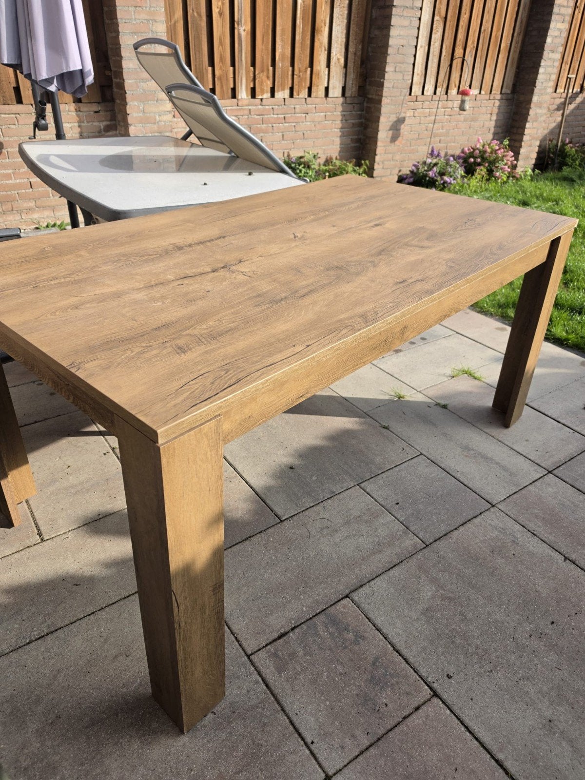 Goede tafel voor binnen., Ophalen of Verzenden, Rechthoekig