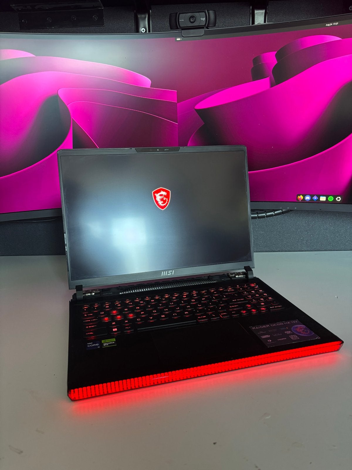 MSI Raider GE68HX 13VG RTX 4070 240Hz i9, Ophalen, Met videokaart, Qwerty, Zo goed als nieuw