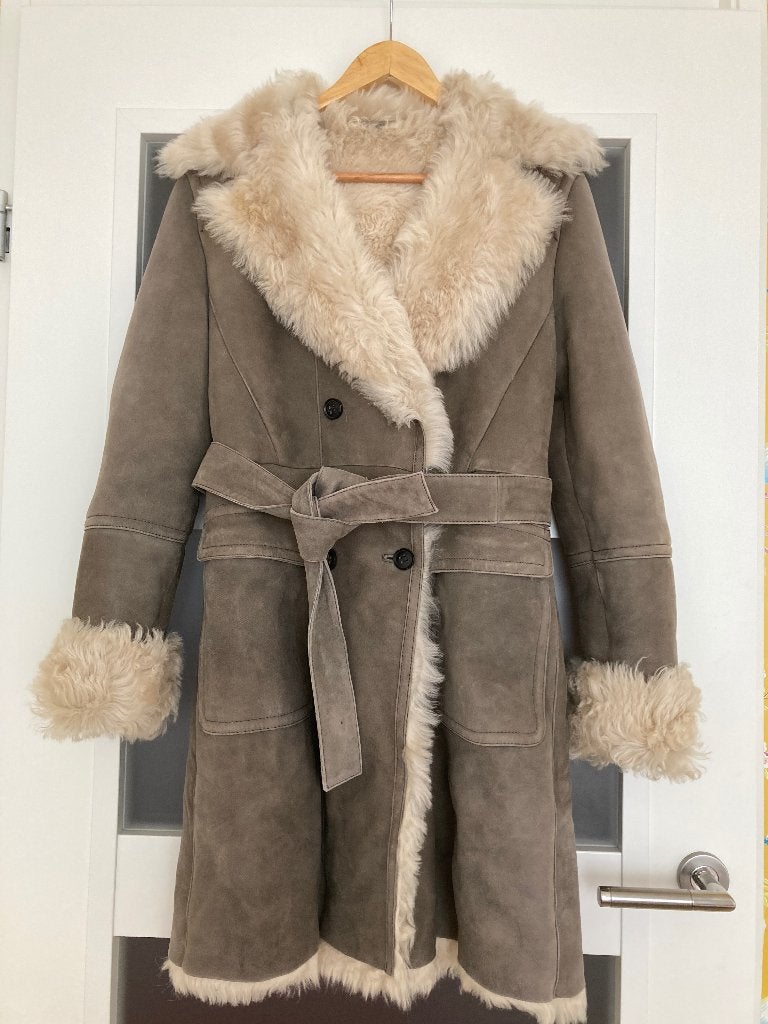 Z.g.a.n. VESPUCCI by VSP lambskin winterjas, grijs, mt 36, VESPUCCI by VSP, Ophalen of Verzenden, Zo goed als nieuw, Maat 36 (S)