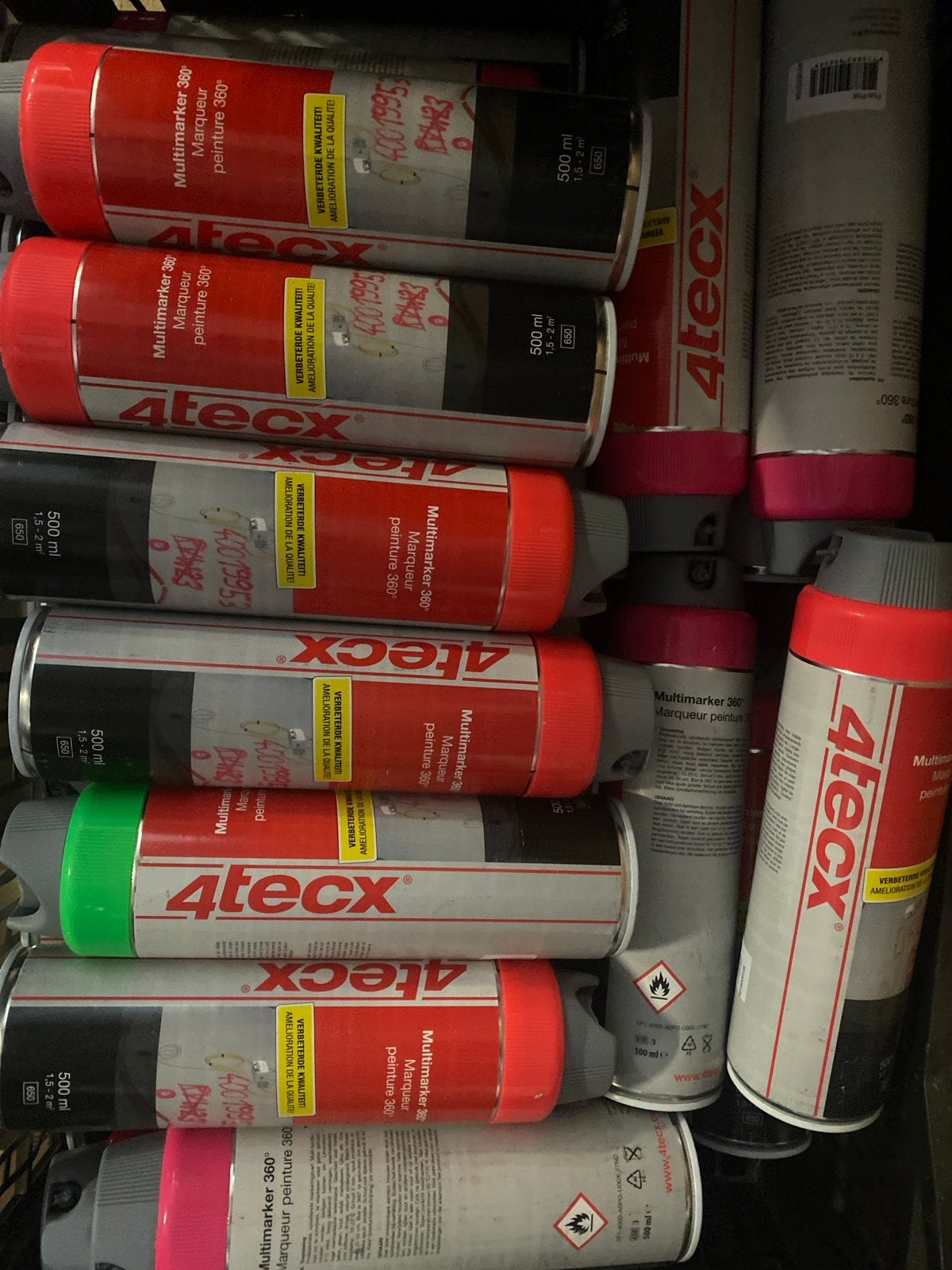 15x Nieuwe 4atecx Multimarker 360 spuitbussen - Diverse kleu, Onbekend, Nieuw, Ophalen of Verzenden, Onbekend